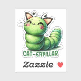 Pegatina Cat-erpillar Funny Cat Pun