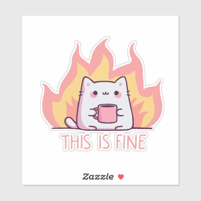 Pegatina Cat, Esto Está Bien (Hoja)