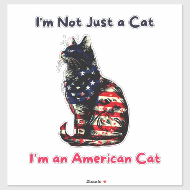 Pegatina Cat Flag America (Hoja)
