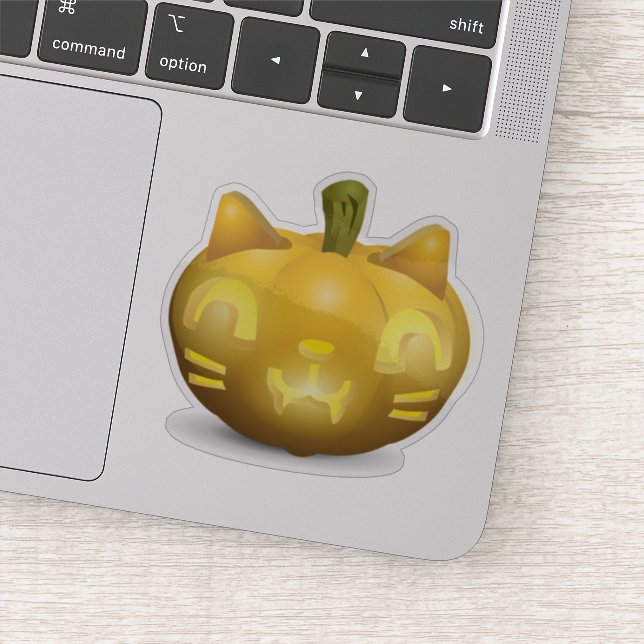 Pegatina Cat Jack O Lantern (Detalle)