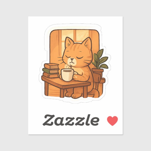 Pegatina  Cat Quiet but Focused (Hoja)