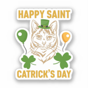 Pegatina Cat St. Patrick's Day para los amantes del gato
