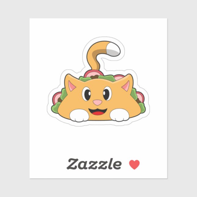 Pegatina Cat Taco (Hoja)