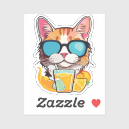Pegatina cat that loves drinks