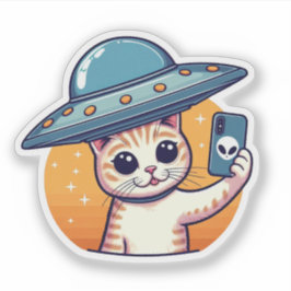 Pegatina Cat UFO Selfie: Return Sticker #6