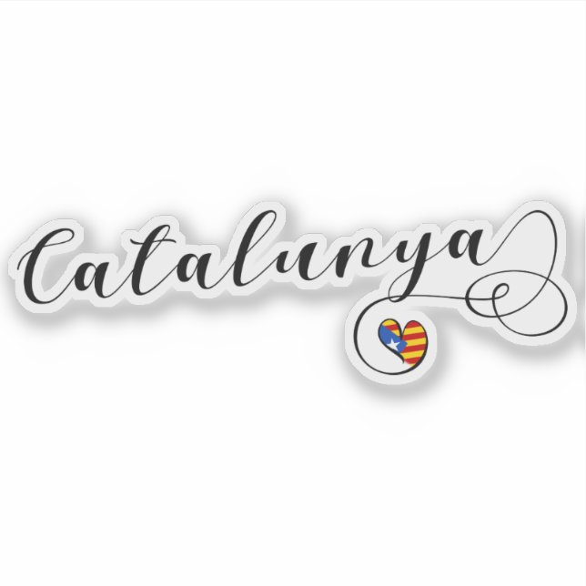 Pegatina Cataluña Bandera del Corazón de la Independencia d (Anverso)