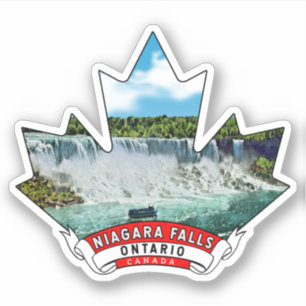 Pegatina Cataratas del Niágara, Ontario Canada Maple Leaf