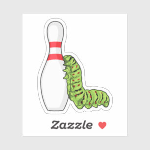 Pegatina Caterpillar en el Bowling con pasador Bowling