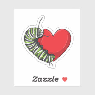 Pegatina Caterpillar Love Heart