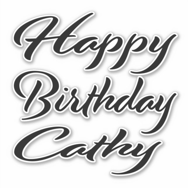 Pegatina Cathy Name Vorname black Sticker Geburtstag (Anverso)