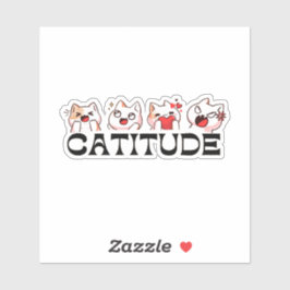 Pegatina Catitude Stickers – Four Kawaii Cat Moods 🐾💖