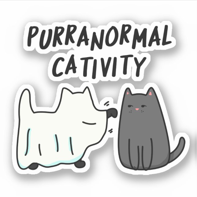 Pegatina Catividad purral Divertido muñeco de gato de Hallo (Anverso)