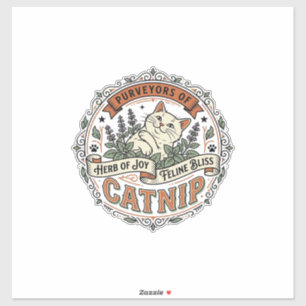 Pegatina Catnip Gato Catnip Camiseta Diseño Arte Vector Vin