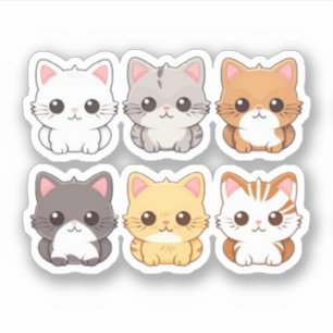 Pegatina Cats Cute Kawaii Mascota Animal