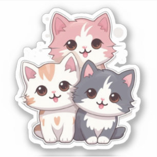 Pegatina Cats Cute Kawaii Mascota Animal