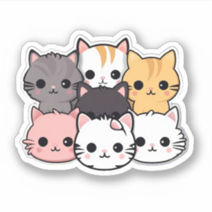 Pegatina Cats Cute Kawaii Mascota Animal