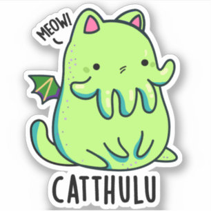 Pegatina Catthulu Gracioso Cthulhu Cat Puntee