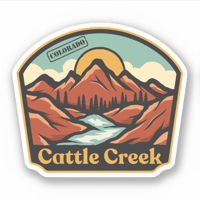 Pegatina Cattle Creek, Colorado (Anverso)