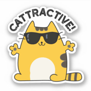 Pegatina Cattractive Funny Atractivo Cat Pun