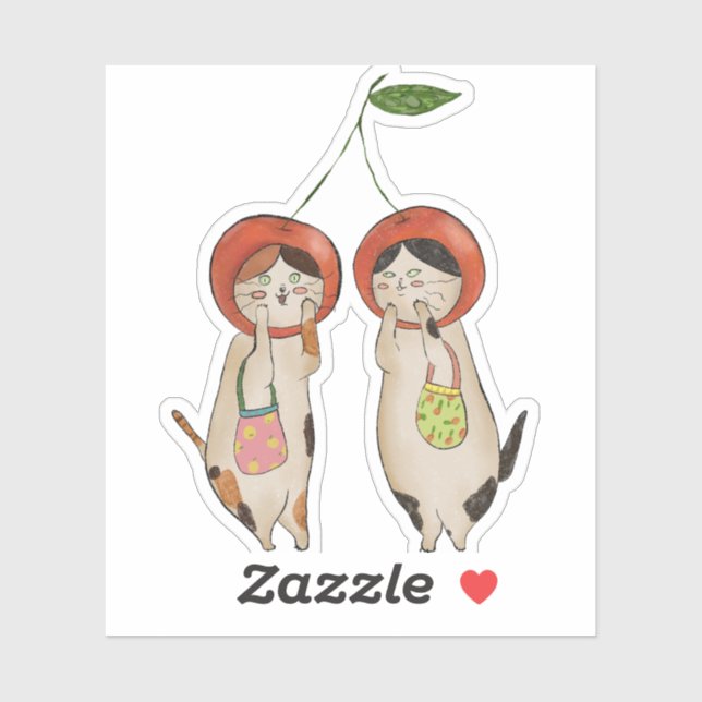 Pegatina Catty Cherries (Hoja)