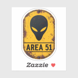Pegatina Caution Alien Zone – AREA 51 Sci-Fi Wall Art