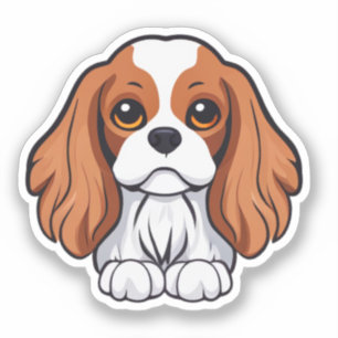 Pegatina Cavalier king charles ilustrado