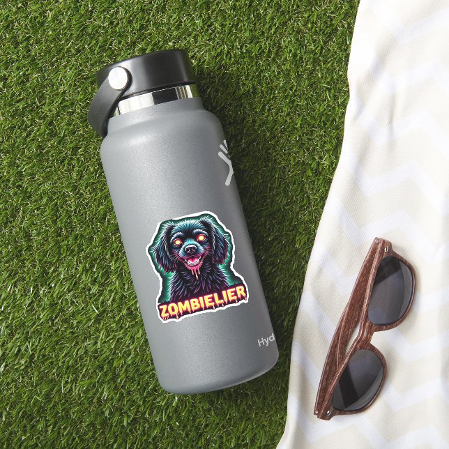 Pegatina Cavalier King Charles Spaniel CKCS Zombie Dog Hall (HydroFlask Insitu)