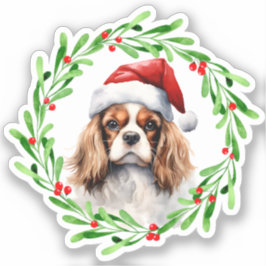 Pegatina Cavalier King Spaniel Navidades Dog Vinyl