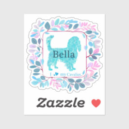 Pegatina Cavalier Sticker – Personalized Pastel Blue Gift