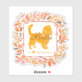 Pegatina Cavalier Sticker - Personalized Pastel Orange Gift