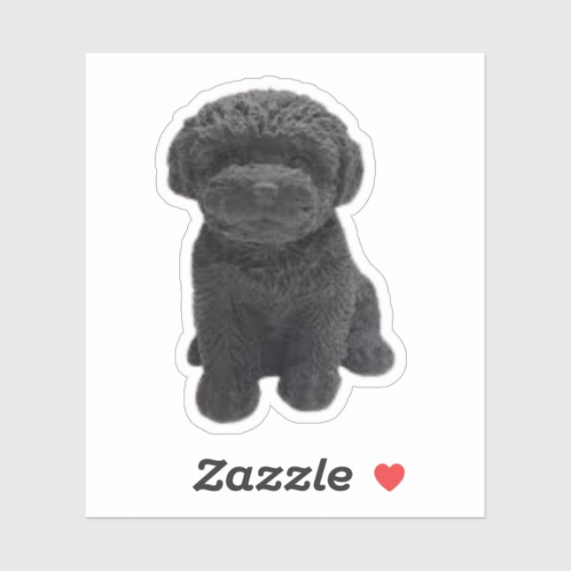 Pegatina Cavapoo Cavoodle Cockerpoo Cuppy perro negro (Hoja)