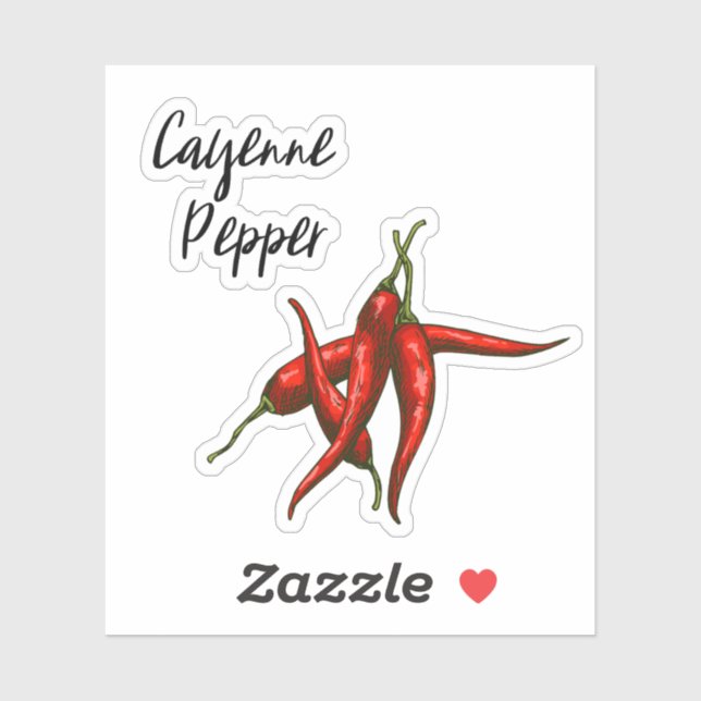 Pegatina Cayenne Pepper Spice Jar (Hoja)