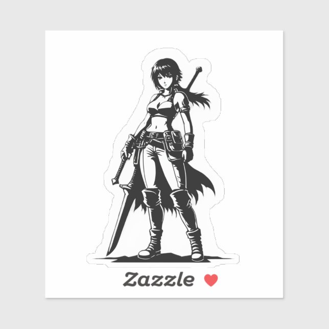 Pegatina cazador místico chica del Norte5 (Hoja)