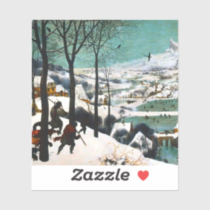 Pegatina Cazadores en el paisaje de la nieve Pieter Bruegel