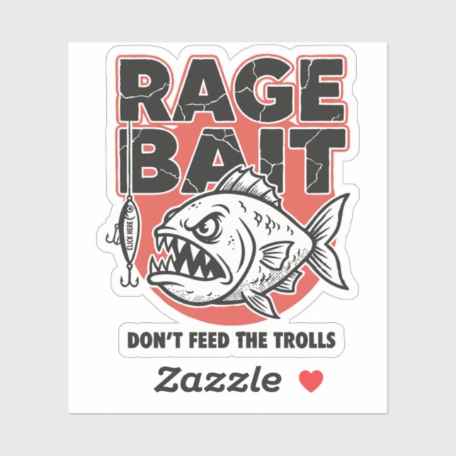Pegatina Ceba de Ira, No Alimentes a los Trolls (Hoja)