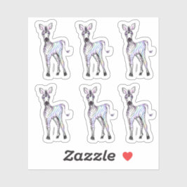 Pegatina Cebra de arco iris mágica espumoso