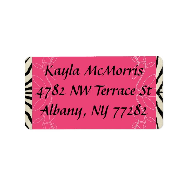 Pegatina cebra y rosa (Frente)