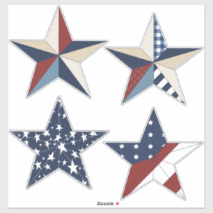 Pegatina Celebración del 4 de julio Estrellas patrióticas