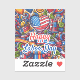 Pegatina Celebración del Día del Trabajo festivo