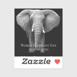 Pegatina Celebrar el Día Mundial del Elefante: Diseño Majes