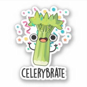 Pegatina Celery-brate Funny Veggie Celery Pun