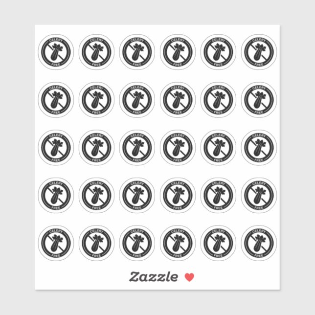 Pegatina Celery Free Wedding Place Card Mini Food Allergy (Hoja)