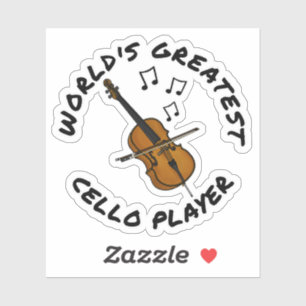 Pegatina Cello Player más grande del mundo, graciosa y céle