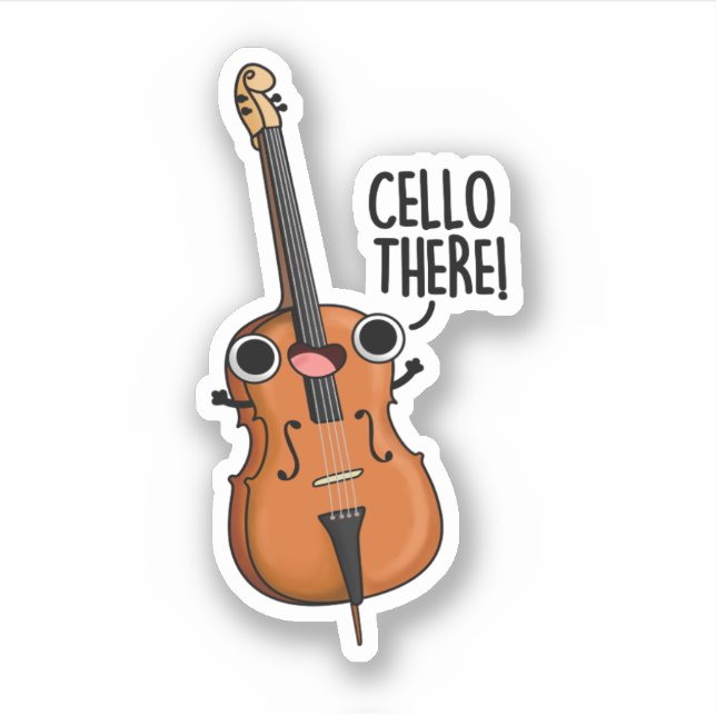 Pegatina Cello There Cuse Music Pun (Anverso)