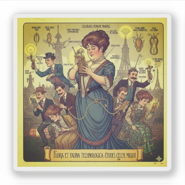 Pegatina Cellularis Portabilis - Fauna Technologica (Anverso)