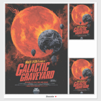 Pegatina Cementerio Espacial Calavera Halloween Galaxia de