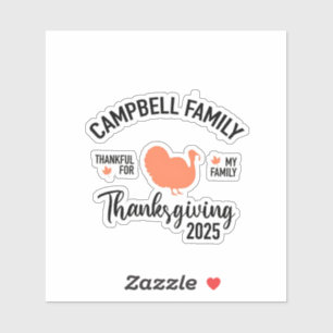 Pegatina Cena de Acción de Gracias de Crampbell Family 2025