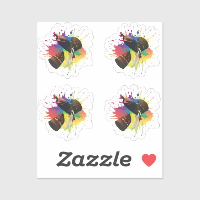 Pegatina Cendrawasih El Pájaro Del Paraíso Colorido (Hoja)