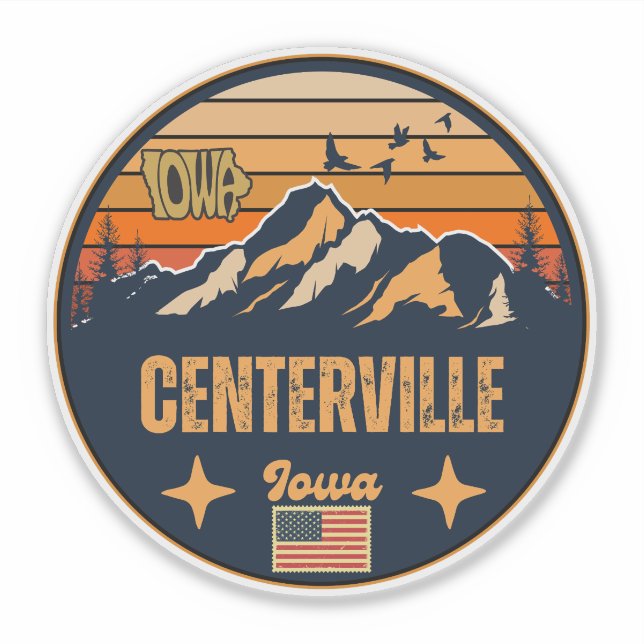 Pegatina Centerville, Iowa, Estados Unidos (Anverso)