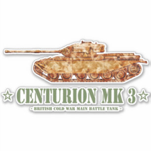 Pegatina Centurion MK 3 Tank británico MBT de la Guerra Frí